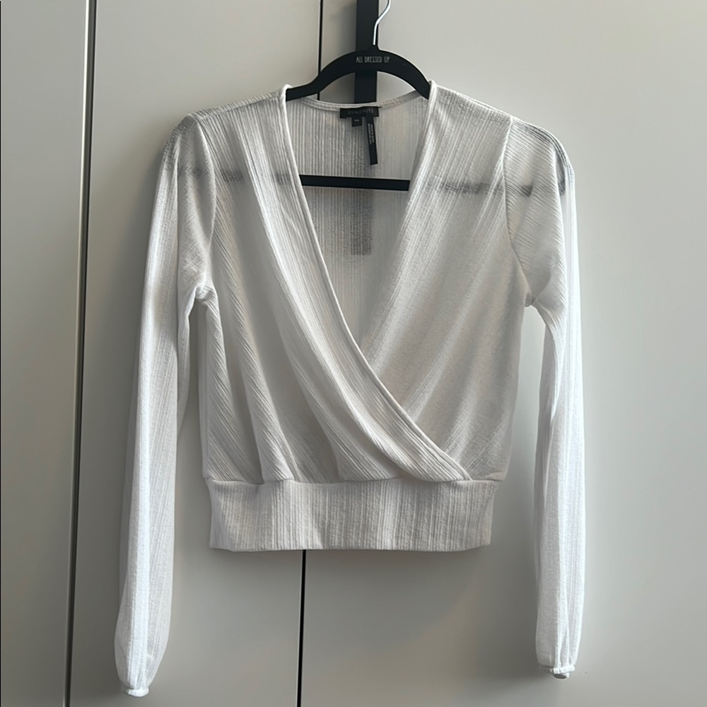 Elegant White Wrap Top